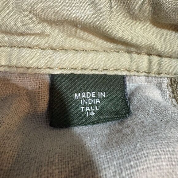 Eddie Bauer Linen Pants Womens 14T Drawstring Cargo Boho Travel Coastal Hike - Picture 7 of 12